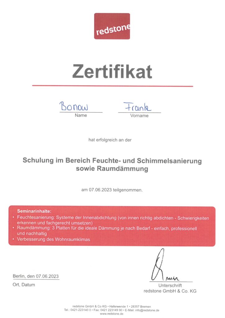 zertifikat frank