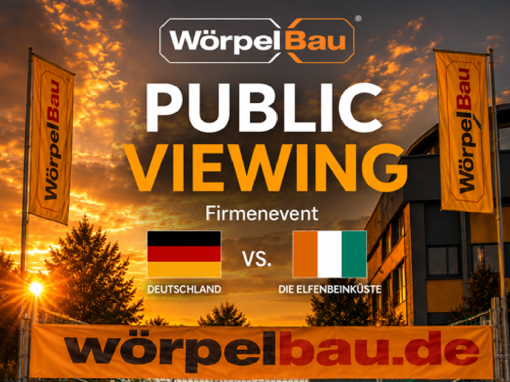 Firmenevent Public Viewing bei der Wörpel Bau